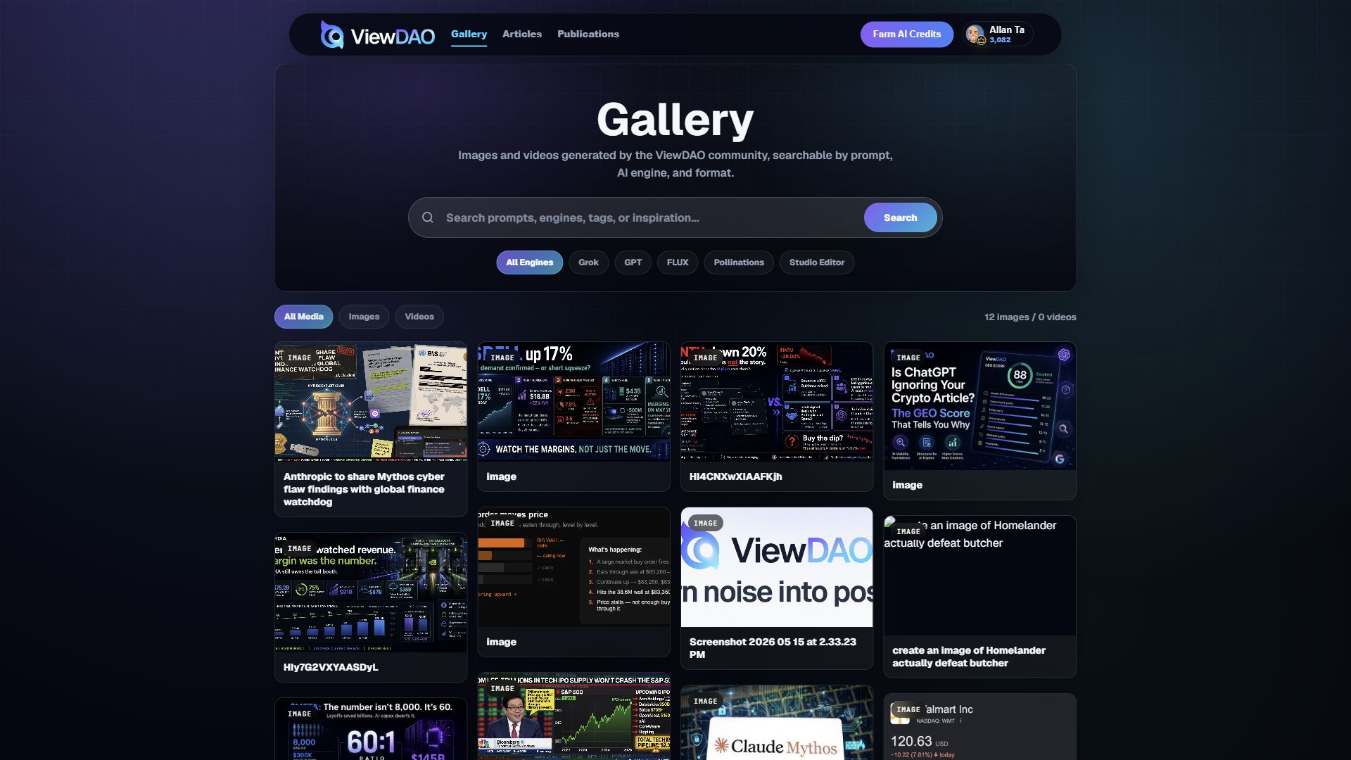 ViewDAO community feed screenshot